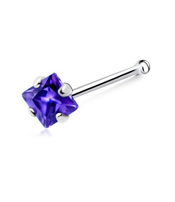 Diamond Prong Set Silver Bone Nose Stud NSKD-651